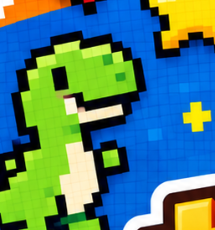 Dinossauro em pixel art