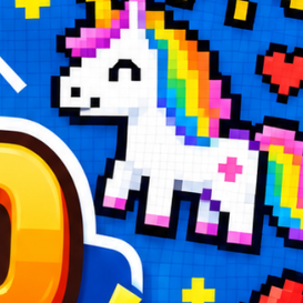 Unicórnio em pixel art